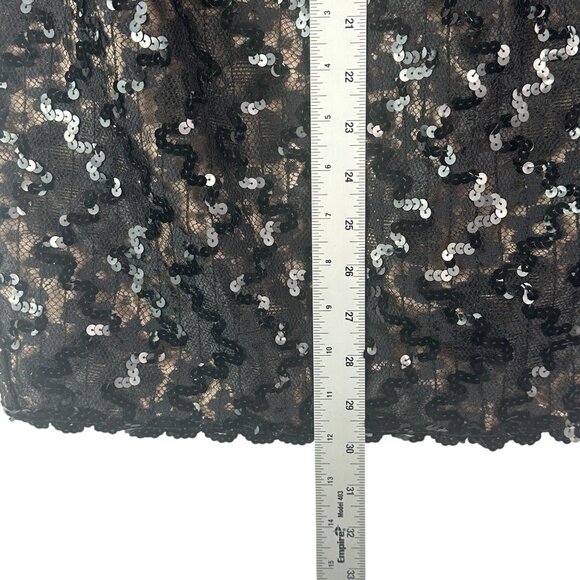 Jessica McClintock Vtg Black Sequin Mini Bodycon Party Cocktail Dress Size 8 NWT - Picture 11 of 14